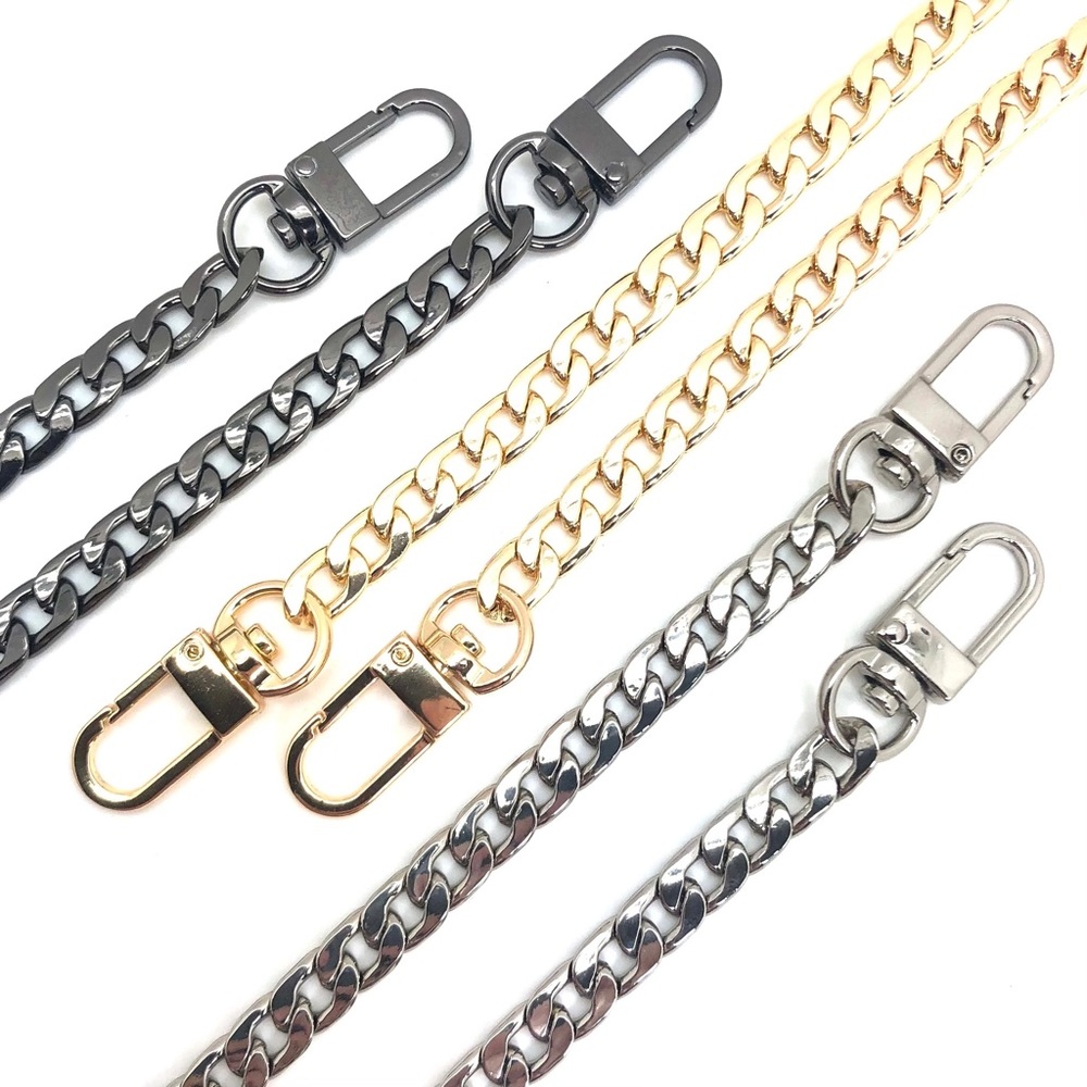 Designer Bag Replacement Chain flat curb U-shape clasps for wallets & bags
